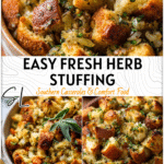 Good Stuffing Recipes with Fresh Herbs for Two or a Crowd 4 Rustic bowl of freshly baked stuffing with herbs served as a cozy side dish for two people