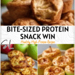 High Protein Apple Bites | Cinnamon Cottage Cheese Snack for Healthy Eating 4 Plate of cinnamon apple cottage cheese bites baked as high protein snacks for healthy eating.