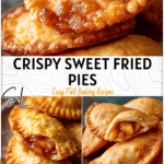Homestyle Fried Pies: Easy Hand Pie Recipes for Dessert Lovers 4 Golden fried hand pies filled with warm apple fruit filling on a rustic plate. 2