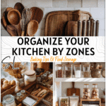 How To Organize Your Kitchen By Zones Like A Pro! 4 Modern organized kitchen showing labeled zones and smart storage ideas for kitchen layout.