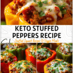 Keto Mexican Stuffed Peppers for a Healthy Dinner 4 Keto Mexican stuffed bell peppers baked in the oven with vibrant fillings and melted cheese