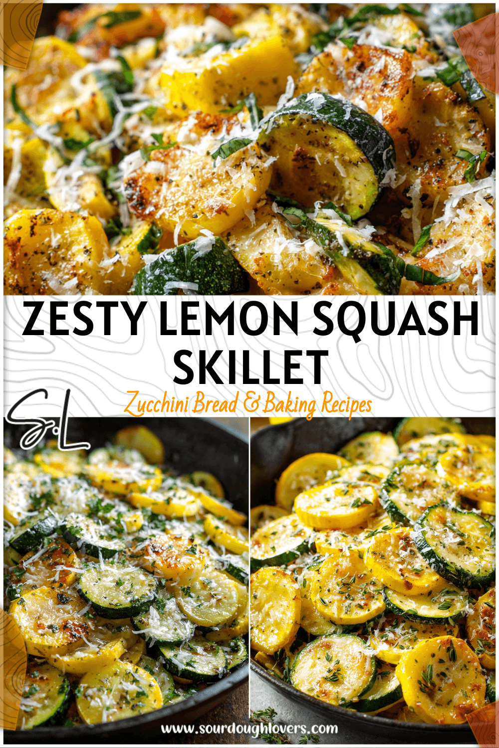 Lemon Garlic Zucchini & Squash Skillet with Parmesan 3 Lemon Garlic Zucchini & Squash Skillet with Parmesan
