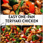 One-Pan Teriyaki Chicken Stir Fry for a Stress-Free Dinner 4 Skillet filled with teriyaki chicken, colorful vegetables, and glossy sauce for an easy one-pan dinner