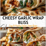 Ooey-Gooey Cheesy Garlic Chicken Wraps with Creamy Garlic Sauce 4 Close-up of cheesy chicken wraps filled with creamy garlic sauce and grilled tortillas from The Ranch kitchen. 2