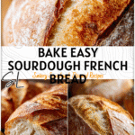 Quick Sourdough Discard French Bread Recipe | Easy Homemade Bake 4 Golden crusty sourdough French bread loaf made from sourdough starter discard.