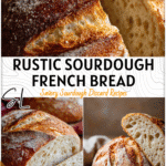 Rustic Sourdough Discard French Bread | Artisan Home Bake Idea 4 Rustic sourdough French bread loaf sliced open showing airy artisan crumb.