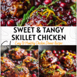 Skillet Cranberry Orange Chicken with Balsamic Glaze 4 Skillet with crispy cranberry orange chicken thighs topped with balsamic glaze and orange zest. 2