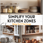 Smart Kitchen Zone Ideas To Simplify Your Cooking Space 4 Cozy kitchen setup displaying cooking, cleaning, and storage zones organized by category.