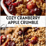 Spiced Cranberry Apple Crumble with Oat Topping 6 Golden spiced cranberry apple crumble topped with oats, a cozy Winter Crisp Recipe perfect for December. 2