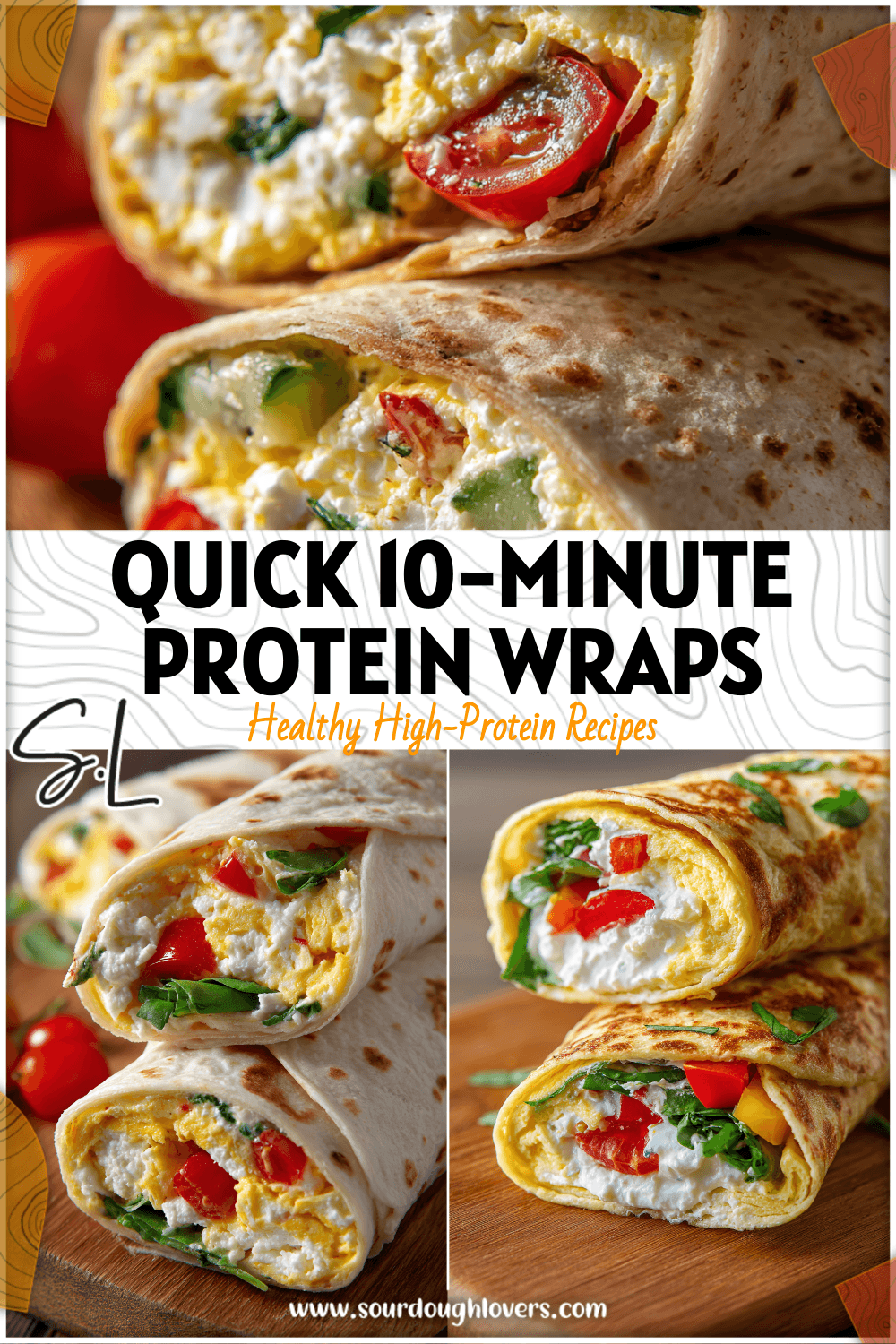 Close-up of a sliced Cottage Cheese Egg Wrap filled with veggies and herbs for a healthy protein meal