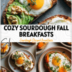 Warm sourdough breakfast plates styled for cozy fall mornings and Thanksgiving brunch gatherings