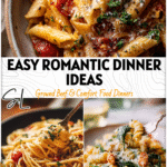 3 Easy Romantic Dinner Recipes Perfect for Date Night 5 Elegant table setting with pasta and wine showcasing Fancy Dinner Recipes and Date Night Dinners.