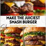 Juicy All-American Smash Burger stacked with cheese, crispy edges, and ranch-seasoned beef patty.