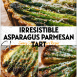 Asparagus & Parmesan Sourdough Tart with Lemon Butter Perfection 5 Golden sourdough tart topped with lemon butter parmesan asparagus and toasted edges.