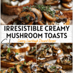 Creamy Mushroom Toast on sourdough bread topped with herbs for a wholesome Breakfast Toast.