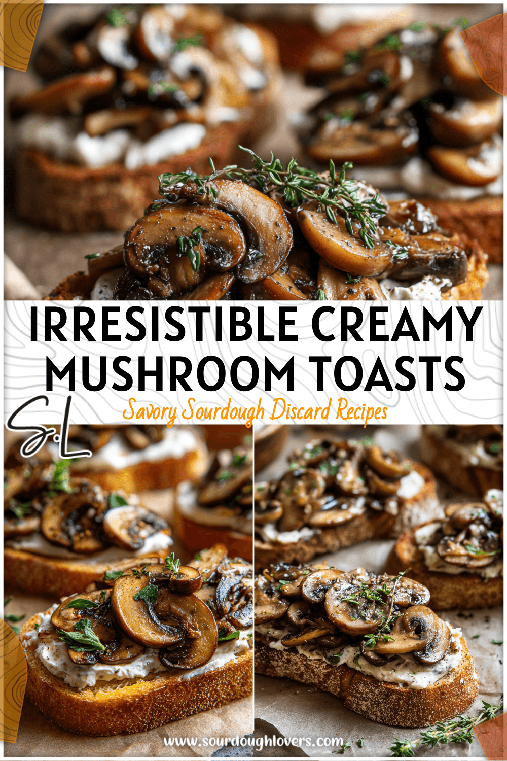 Creamy Mushroom Toast on sourdough bread topped with herbs for a wholesome Breakfast Toast.