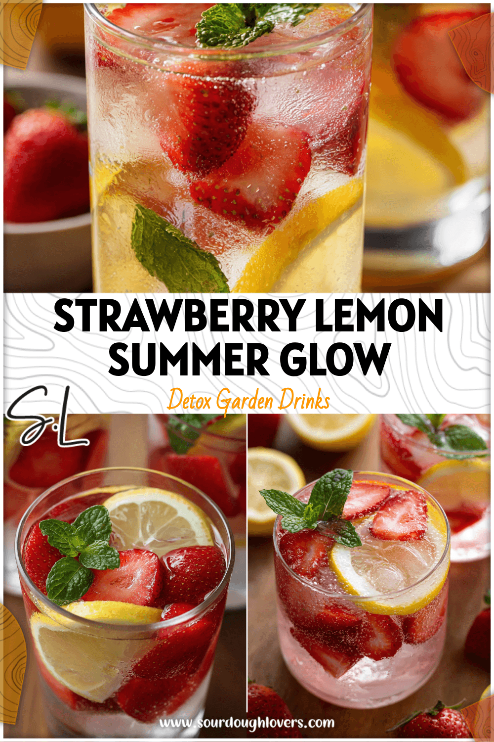 Close-up of chilled strawberry lemon infused water with ice and mint for a Healthy Fruit Water vibe.