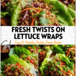 A platter of Ground Turkey Lettuce Wraps with fresh lettuce leaves and Asian-inspired toppings.