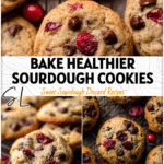 Healthy Sourdough Discard Chocolate Chip Cranberry Cookies 5 Close-up of warm Healthy Sourdough Discard Chocolate Chip Cranberry Cookies cooling on a wire rack.