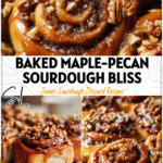 Golden sourdough sticky buns topped with maple-pecan sauce and gooey sticky bun topping.