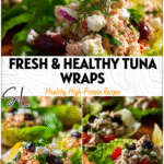 Mediterranean Tuna Salad Lettuce Wraps for a Slim Down Lunch 5 Crisp lettuce wraps filled with Mediterranean Three Ingredient Tuna Salad topped with feta and herbs.