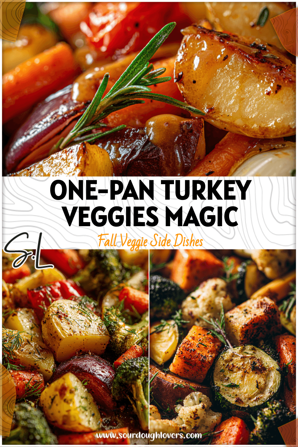 One-pan seasoned veggies roasted with turkey gravy for an easy cooked vegetables dinner.