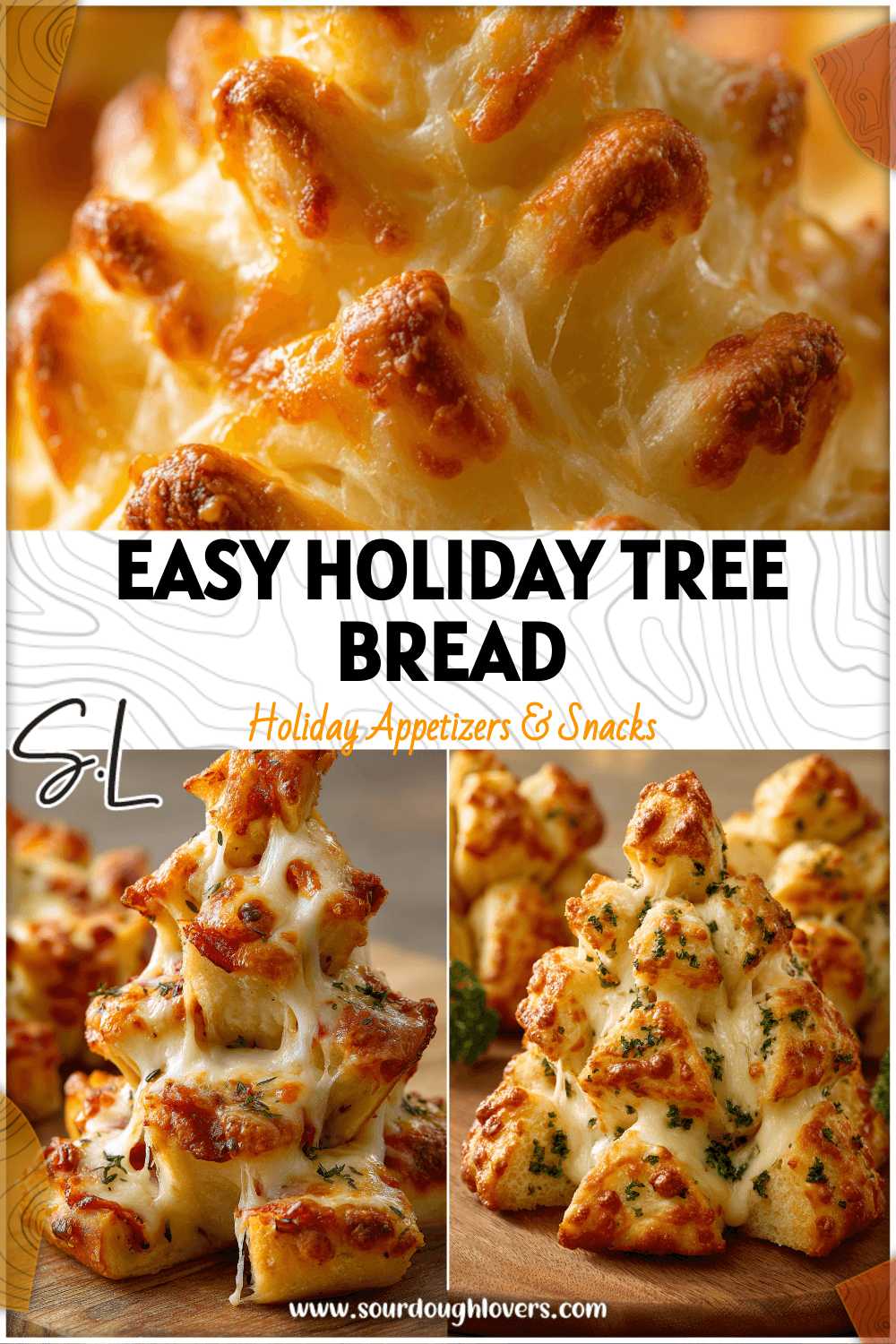 Holiday Pull Apart Tree Bread made from cheesy Pillsbury dough shaped like a Christmas tree appetizer.