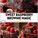 Raspberry Brownies Easy Treat For Potlucks & Birthdays 5 Plate of Raspberry Brownies Easy recipe with glossy chocolate swirl and fresh berries for a potluck dessert.