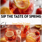 Refreshing Spring Strawberry Lemonade Drink Aesthetic 5 A glass of spring strawberry lemonade with sliced lemons and berries in a bright drink aesthetic setting.