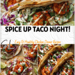 Plate of spicy shrimp tacos with creamy sriracha sauce and cilantro lime slaw on soft tortillas.