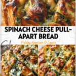 Spinach Cheese Pull-Apart Sourdough Appetizer 5 Close-up of pull-apart spinach cheese sourdough loaf perfect for party-style Sourdough Appetizers