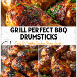 Juicy BBQ chicken drumsticks served on a rustic plate showcasing chicken leg flavors and recipe ideas. 26