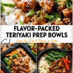 Chicken Teriyaki Meal Prep Bowls with rice, vegetables, and sesame seeds for a clean healthy meal prep. 2026