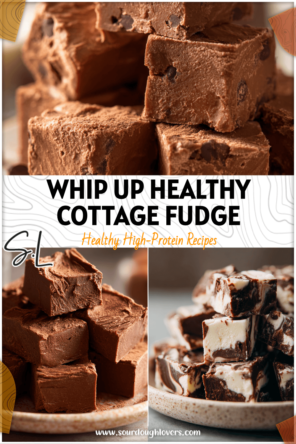 Chocolate cottage cheese fudge squares on a plate made with sweet cottage cheese and cocoa. 26
