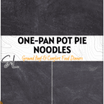 A skillet filled with creamy Easy Chicken Pot Pie Noodles topped with golden veggies and herbs. 26