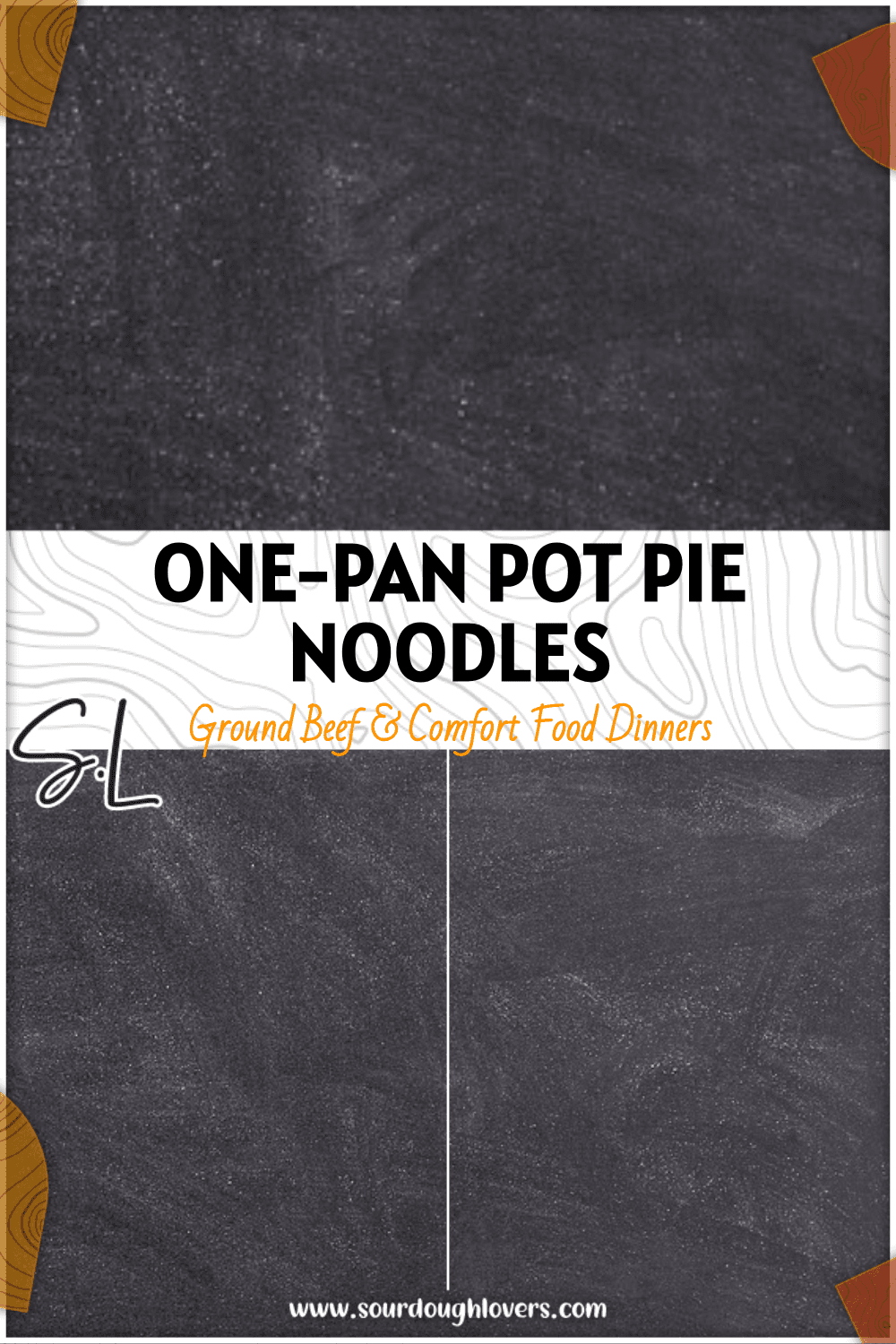 A skillet filled with creamy Easy Chicken Pot Pie Noodles topped with golden veggies and herbs. 26