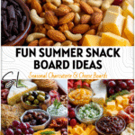 Colorful Easy Snack Platter filled with assorted finger foods and dips on a wooden tray. 26