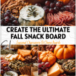 Fall Harvest Snack Board & Pumpkin Cheese Platter Ideas 5 A festive Fall Harvest Snack Board with pumpkins, cheeses, and autumn treats for a cozy pumpkin cheese platter.