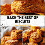 Rustic gluten free sweet potato biscuits made with sourdough and warm autumn spices on a wooden board 26