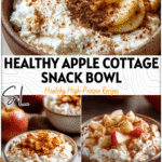 Creamy cottage cheese topped with baked apple filling and cinnamon in a rustic fall-inspired bowl. 2026