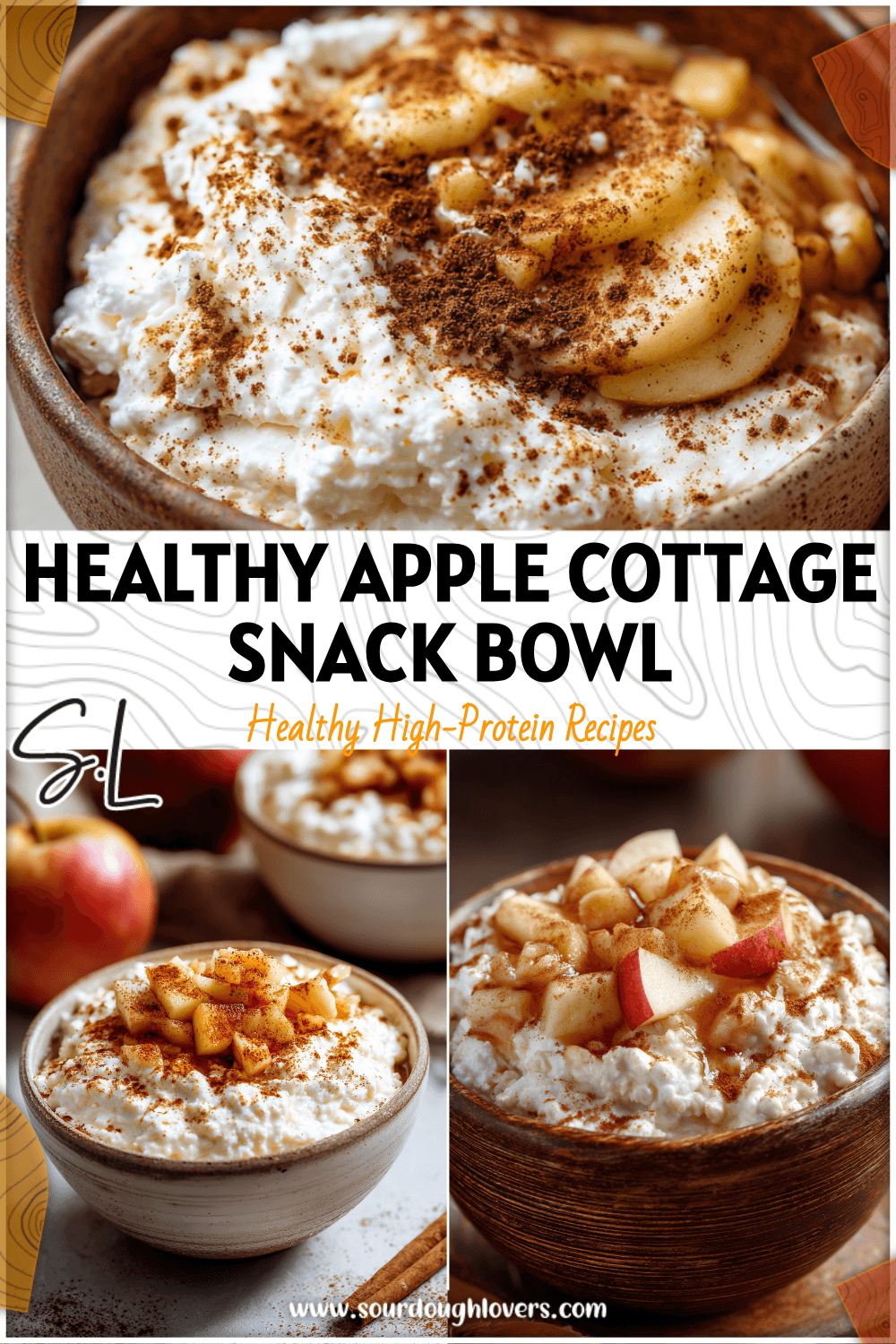 Creamy cottage cheese topped with baked apple filling and cinnamon in a rustic fall-inspired bowl. 2026