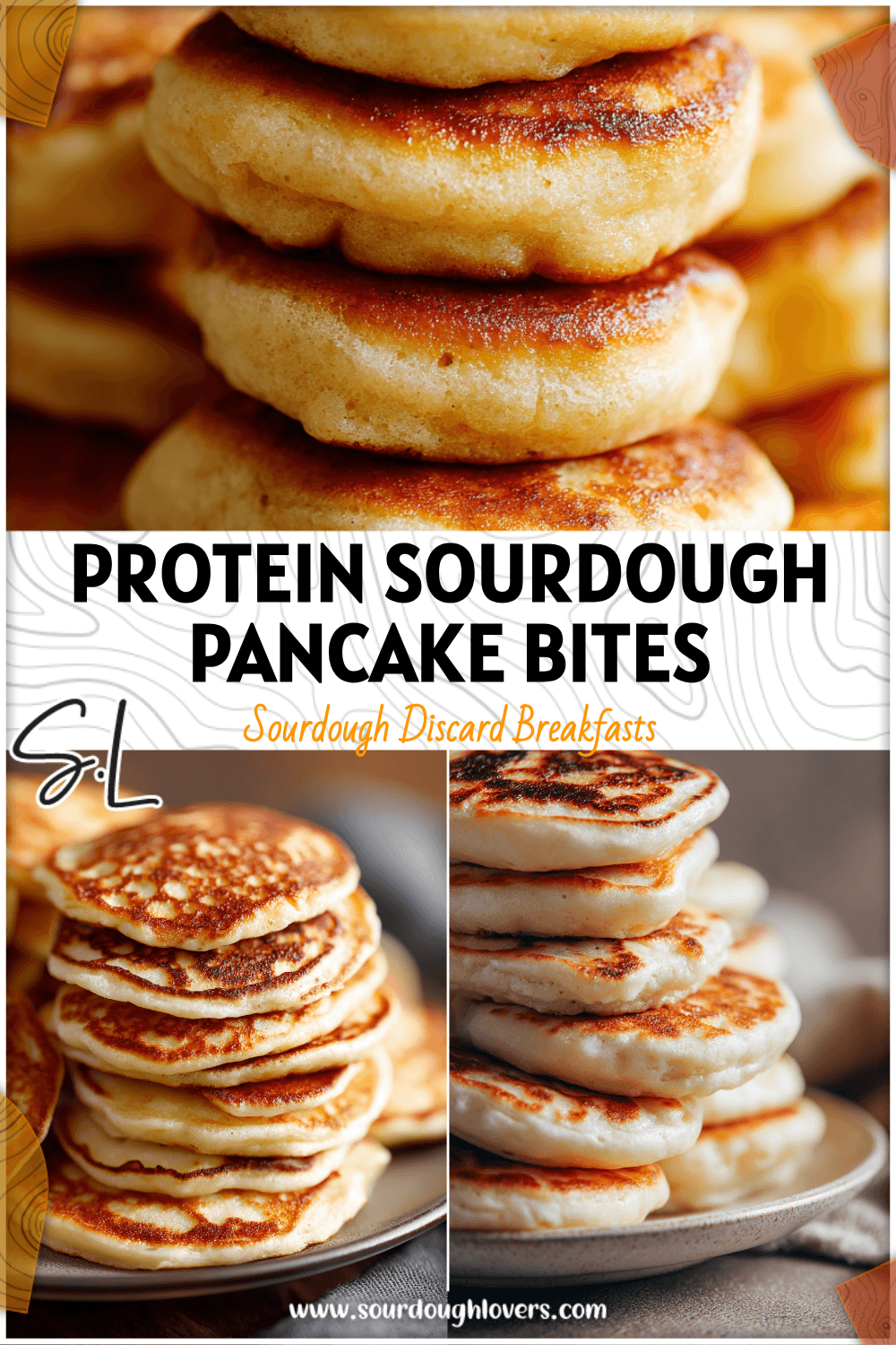 Fluffy sourdough pancake bites stacked on a plate, a Soft Food Breakfast rich in protein and healthy carbs.