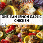 One-Pan Lemon Garlic Chicken & Low Carb Veggies 5 One-pan lemon garlic chicken thighs baked with colorful low carb veggies and roasted vegetables.