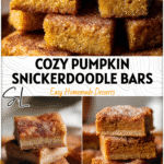 Pumpkin Snickerdoodle Bars with Brown Butter Flavor 5 Soft Pumpkin Snickerdoodle Bars topped with cinnamon sugar and rich brown butter flavor on a rustic plate. 2026