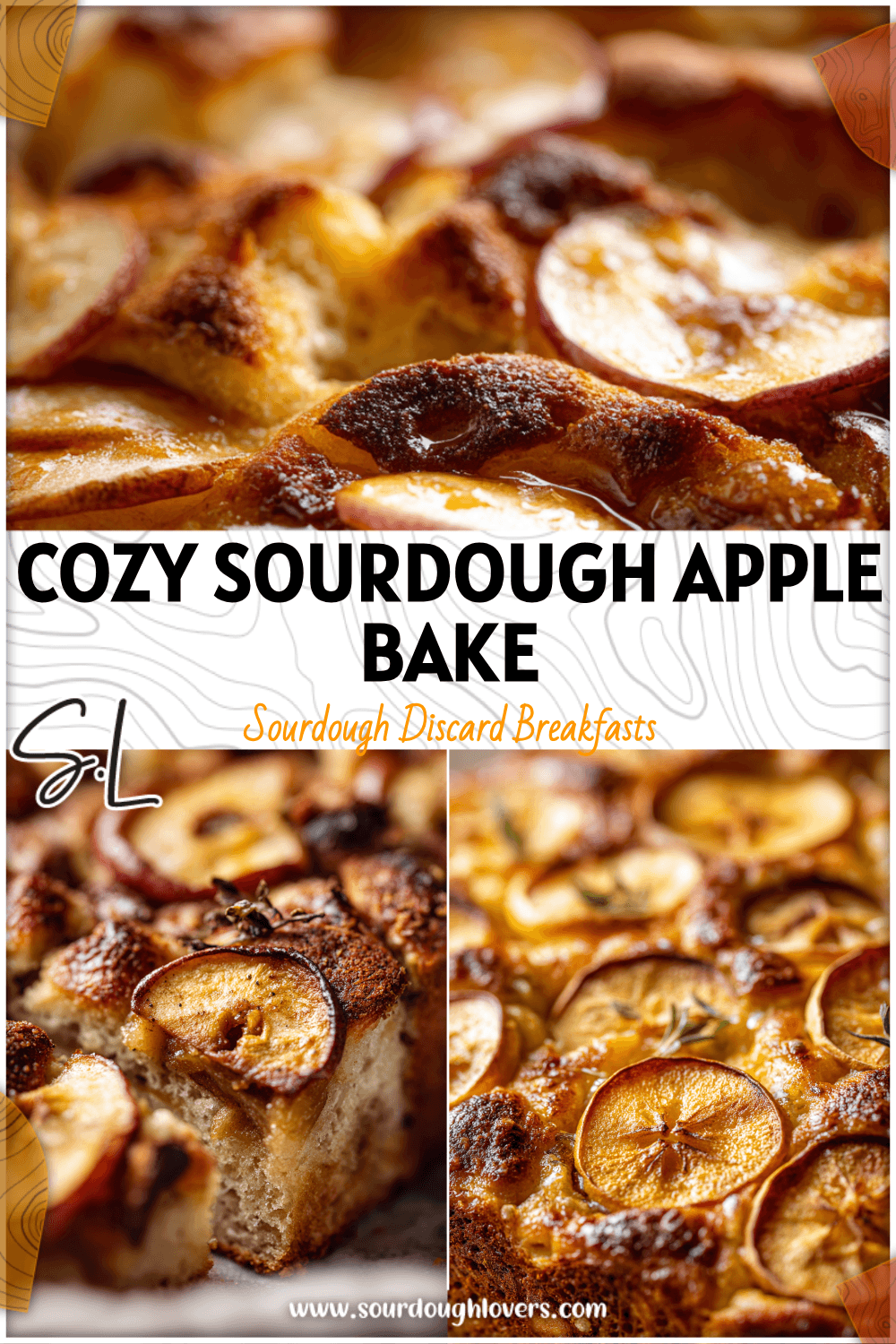 Golden Sourdough Cinnamon Apple Breakfast Bake topped with caramelized apple slices and focaccia-style texture. 26