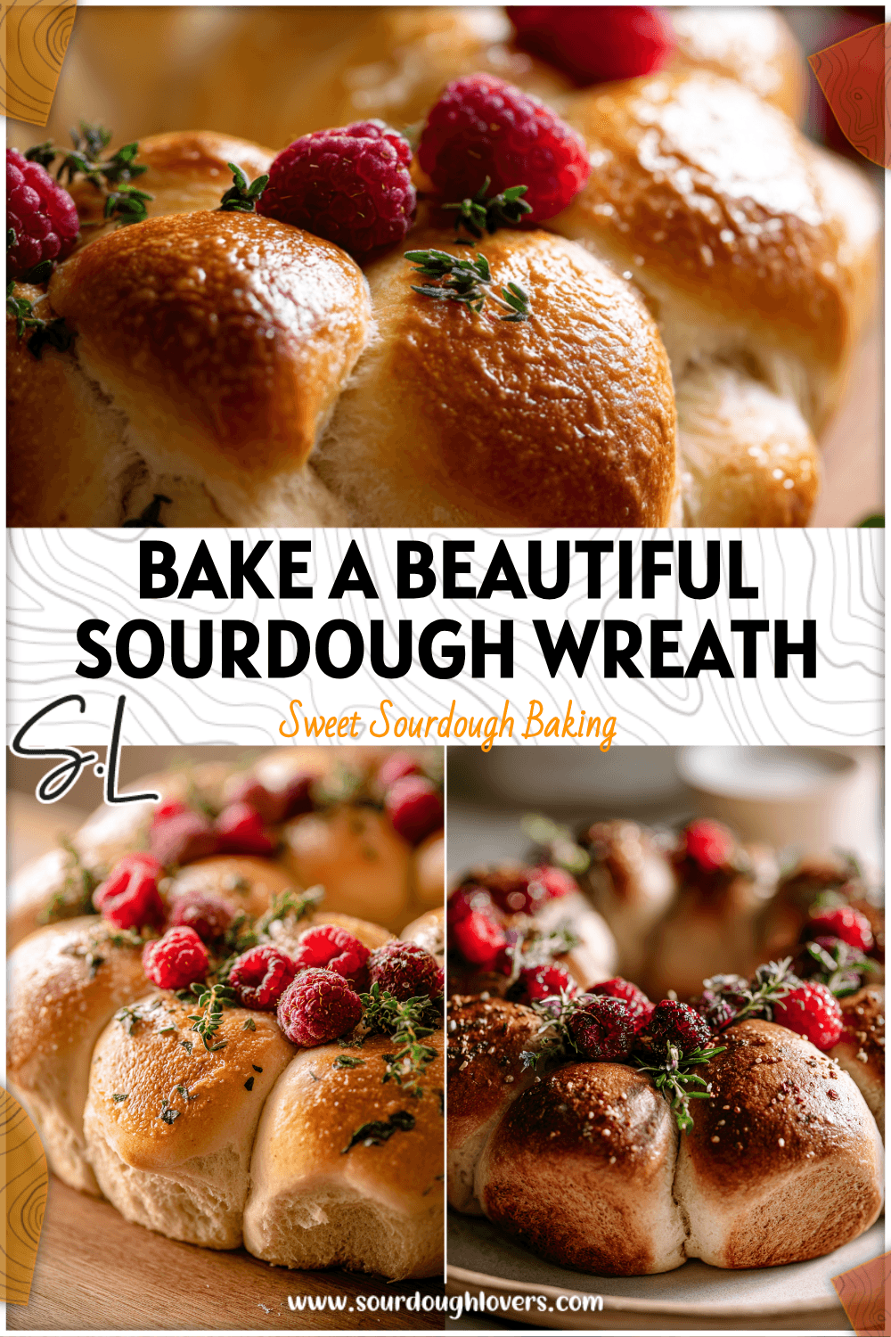 Heart-shaped sourdough dinner roll wreath decorated with berries and herbs for a Valentine table setting 26