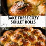 Sourdough Garlic Herb Skillet Rolls with Sea Salt and Rosemary 5 Golden sourdough garlic herb skillet rolls garnished with sea salt and rosemary in a cast iron pan 2026