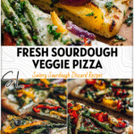 Sourdough Spring Veggie Pizza with Fresh Garden Flavors 5 Golden sourdough Spring Vegetable Flatbread topped with colorful roasted veggies and herbs.