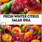 Colorful citrus slices and pomegranate seeds on greens create a fresh Healthy Winter Salad recipe.