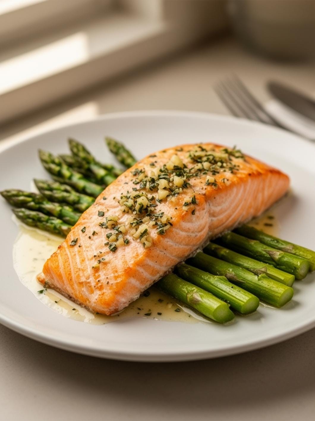 Easy Garlic Butter Salmon & Asparagus Recipe